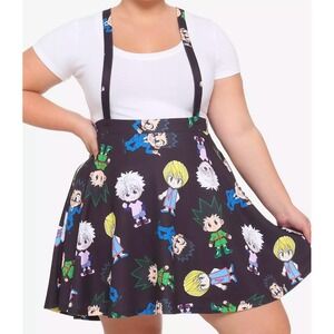 Hot Topic Hunter X Hunter Skater Skirt W/ Suspenders Womans Plus SZ 12 Y2K